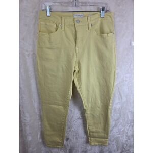 Lucky Brand Ava Crop Jeans Yellow Mid Rise Size 12 31 7WP10518 Womens Denim
